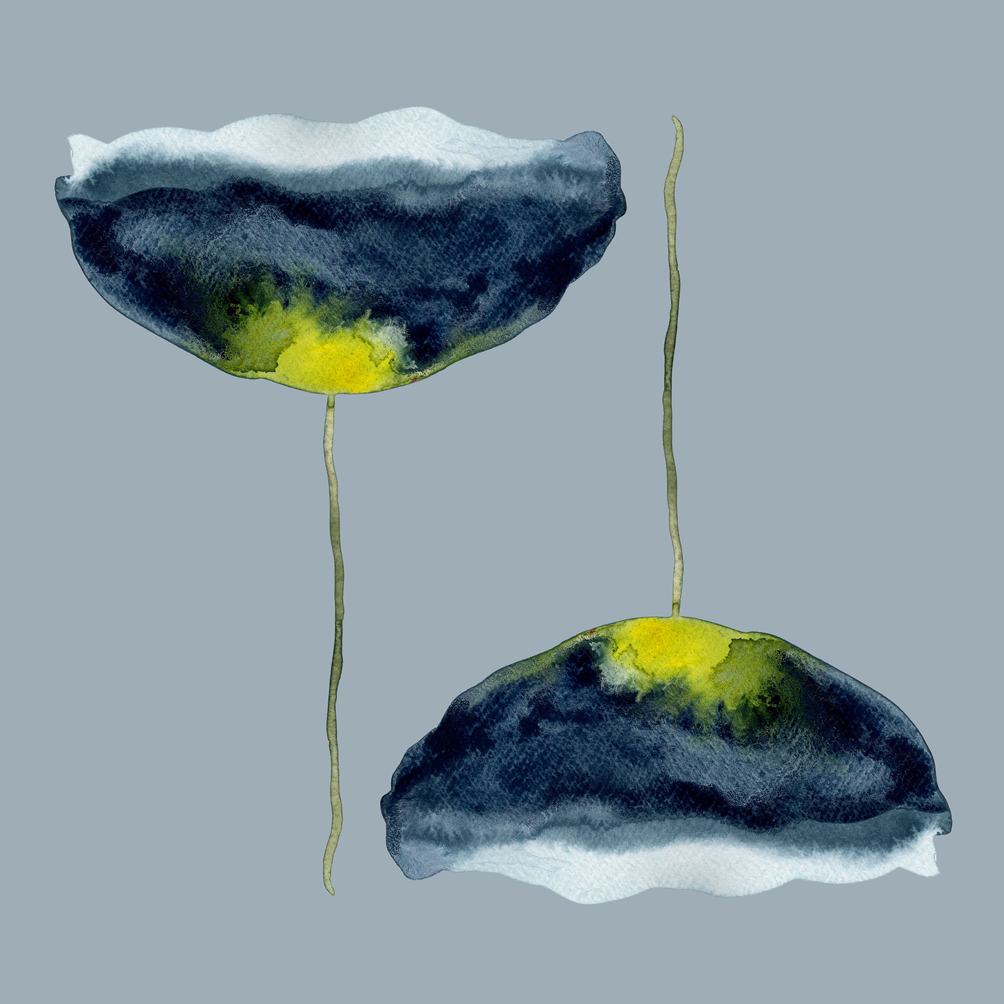 Blue Flower – Silk Twill Scarf | 60x60 cm