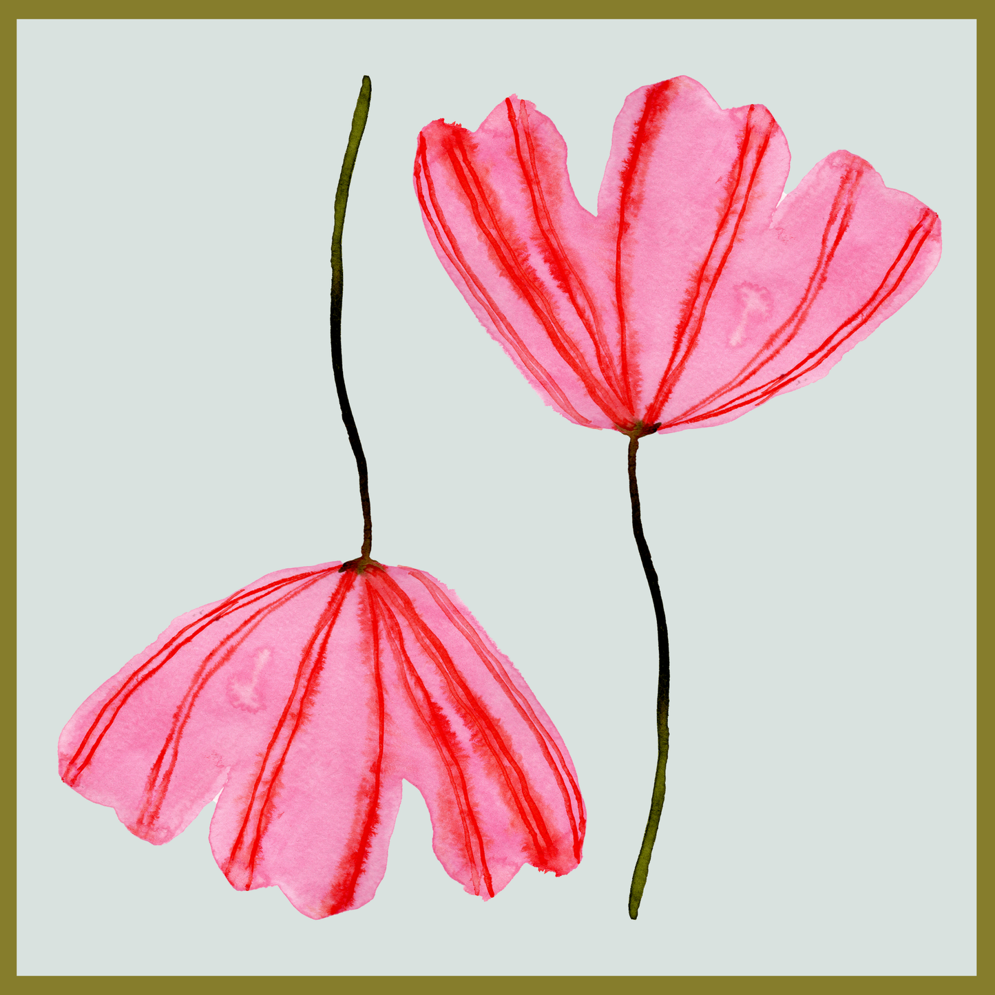 Pink Flower – Silk Twill Scarf | 60x60 cm