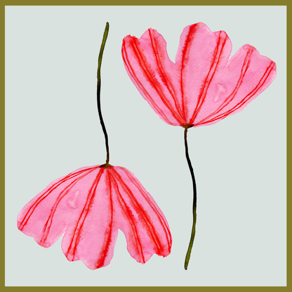 Pink Flower – Silk Twill Scarf | 60x60 cm