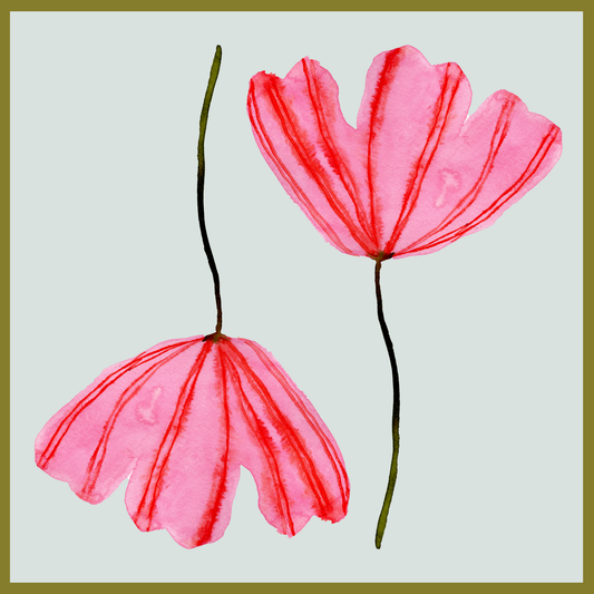 Pink Flower – Silk Twill Scarf | 60x60 cm