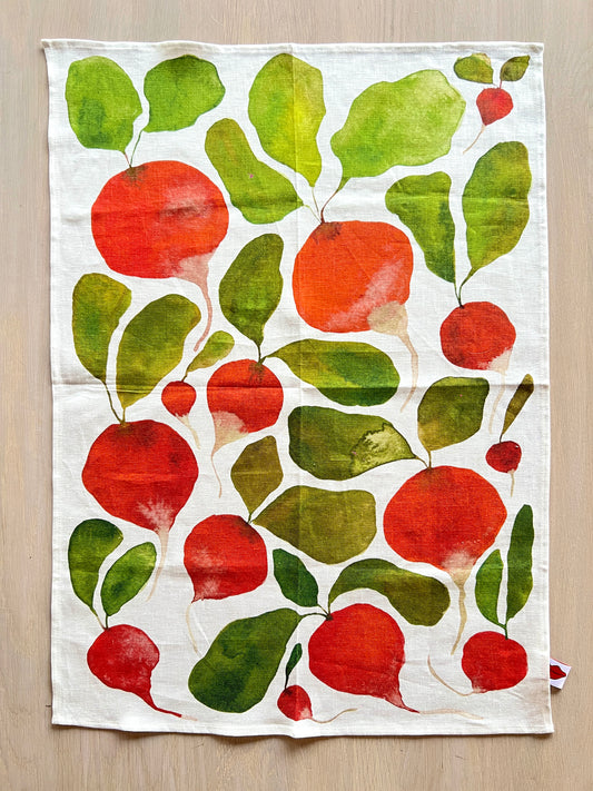 Radish tea towel