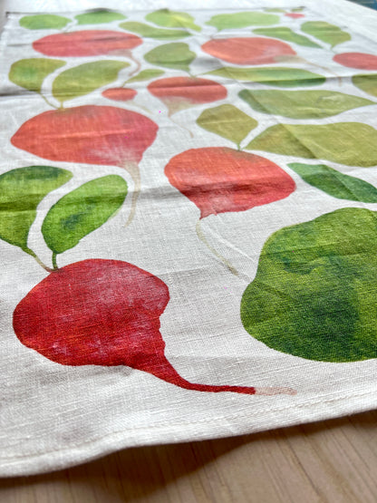 Radish tea towel