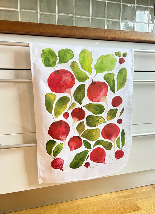 Radish tea towel