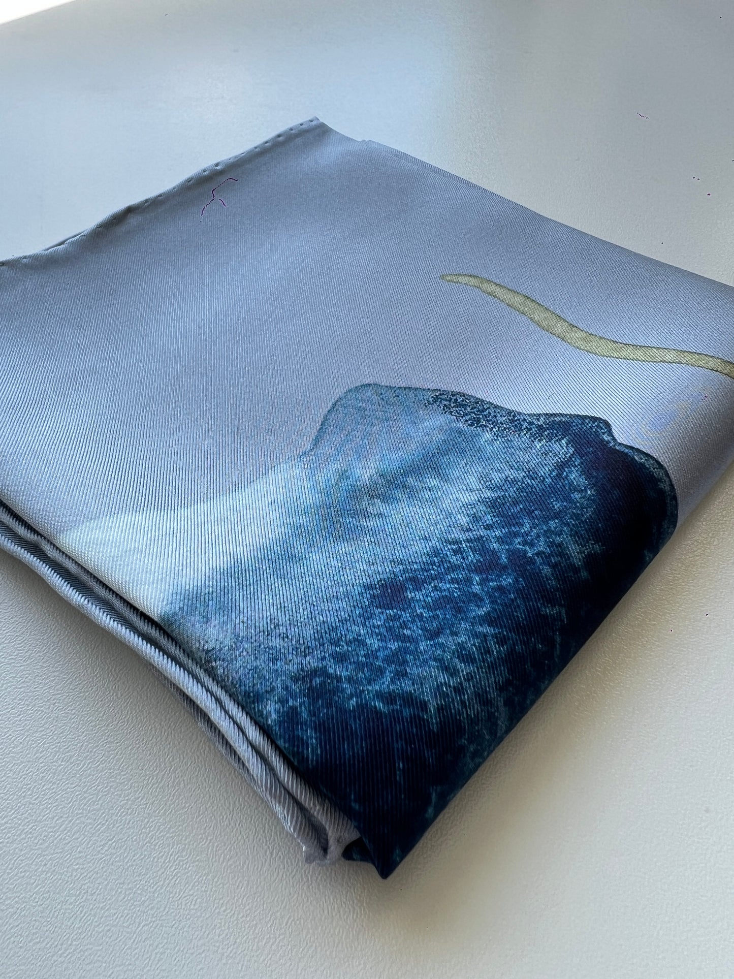 Blue Flower – Silk Twill Scarf | 60x60 cm
