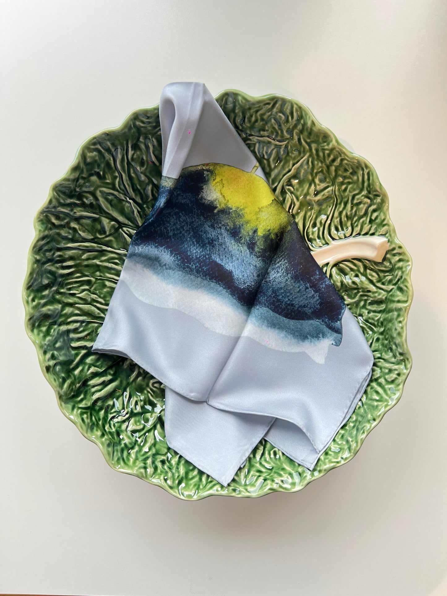 Blue Flower – Silk Twill Scarf | 60x60 cm
